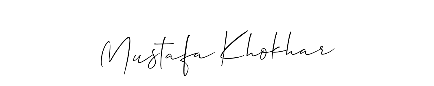 It looks lik you need a new signature style for name Mustafa Khokhar. Design unique handwritten (Allison_Script) signature with our free signature maker in just a few clicks. Mustafa Khokhar signature style 2 images and pictures png