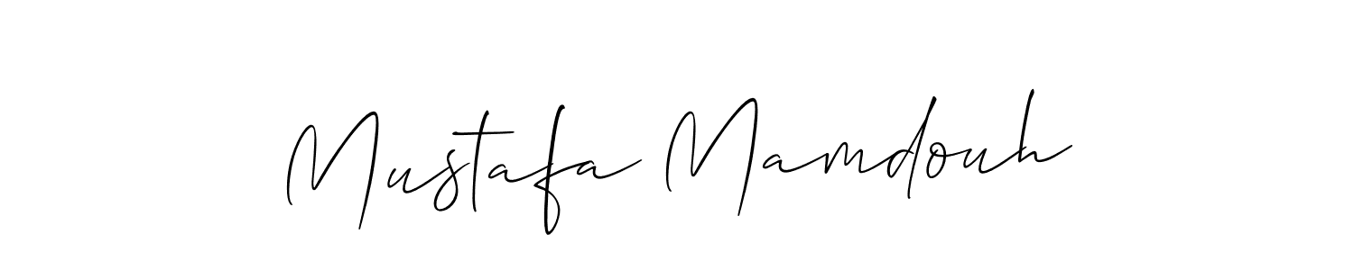 The best way (Allison_Script) to make a short signature is to pick only two or three words in your name. The name Mustafa Mamdouh include a total of six letters. For converting this name. Mustafa Mamdouh signature style 2 images and pictures png