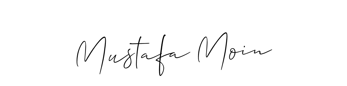 Make a beautiful signature design for name Mustafa Moin. With this signature (Allison_Script) style, you can create a handwritten signature for free. Mustafa Moin signature style 2 images and pictures png