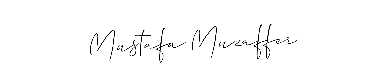 Also we have Mustafa Muzaffer name is the best signature style. Create professional handwritten signature collection using Allison_Script autograph style. Mustafa Muzaffer signature style 2 images and pictures png