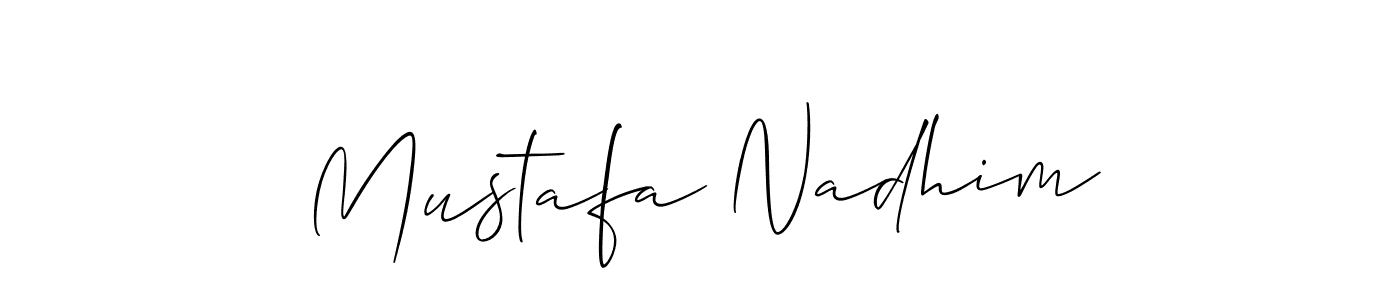 How to make Mustafa Nadhim signature? Allison_Script is a professional autograph style. Create handwritten signature for Mustafa Nadhim name. Mustafa Nadhim signature style 2 images and pictures png