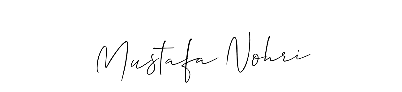 How to make Mustafa Nohri name signature. Use Allison_Script style for creating short signs online. This is the latest handwritten sign. Mustafa Nohri signature style 2 images and pictures png