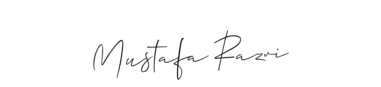 The best way (Allison_Script) to make a short signature is to pick only two or three words in your name. The name Mustafa Razvi include a total of six letters. For converting this name. Mustafa Razvi signature style 2 images and pictures png