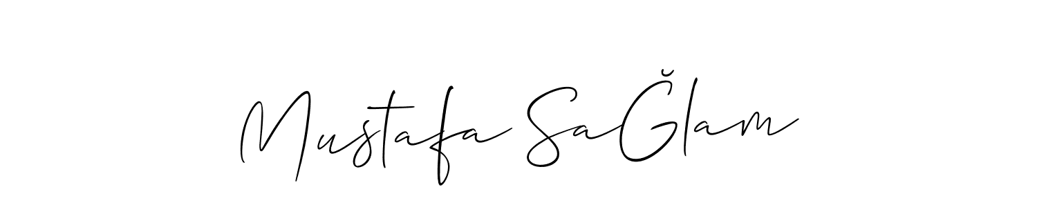 Create a beautiful signature design for name Mustafa SaĞlam. With this signature (Allison_Script) fonts, you can make a handwritten signature for free. Mustafa SaĞlam signature style 2 images and pictures png