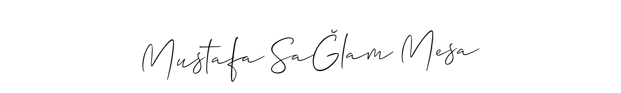 How to make Mustafa SaĞlam Mesa signature? Allison_Script is a professional autograph style. Create handwritten signature for Mustafa SaĞlam Mesa name. Mustafa SaĞlam Mesa signature style 2 images and pictures png