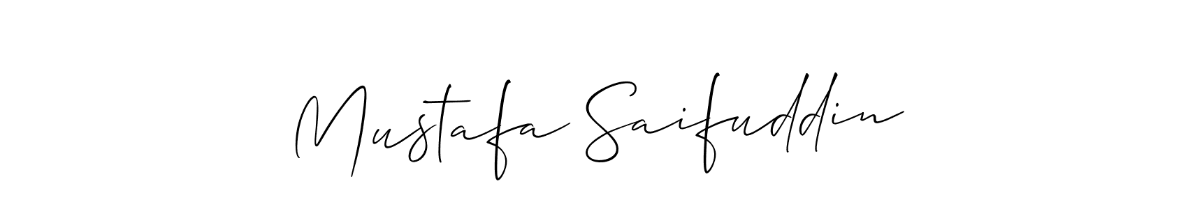 Once you've used our free online signature maker to create your best signature Allison_Script style, it's time to enjoy all of the benefits that Mustafa Saifuddin name signing documents. Mustafa Saifuddin signature style 2 images and pictures png