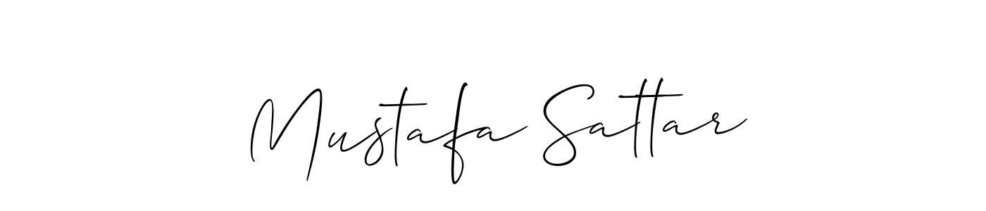 Use a signature maker to create a handwritten signature online. With this signature software, you can design (Allison_Script) your own signature for name Mustafa Sattar. Mustafa Sattar signature style 2 images and pictures png