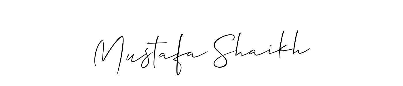 Also we have Mustafa Shaikh name is the best signature style. Create professional handwritten signature collection using Allison_Script autograph style. Mustafa Shaikh signature style 2 images and pictures png