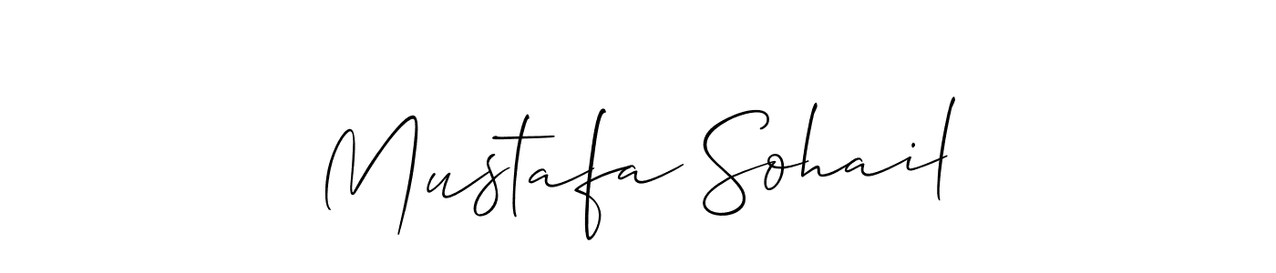 Also You can easily find your signature by using the search form. We will create Mustafa Sohail name handwritten signature images for you free of cost using Allison_Script sign style. Mustafa Sohail signature style 2 images and pictures png