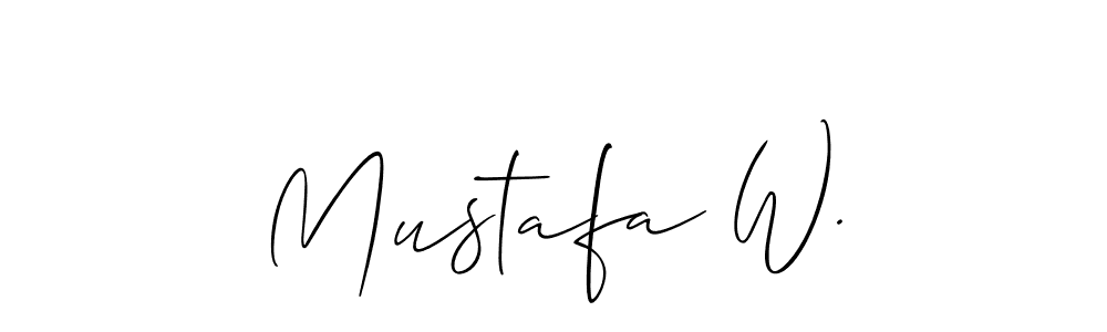 Design your own signature with our free online signature maker. With this signature software, you can create a handwritten (Allison_Script) signature for name Mustafa W.. Mustafa W. signature style 2 images and pictures png