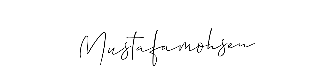 How to Draw Mustafamohsen signature style? Allison_Script is a latest design signature styles for name Mustafamohsen. Mustafamohsen signature style 2 images and pictures png