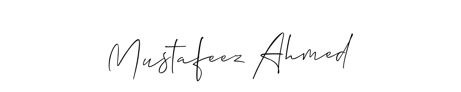 Also You can easily find your signature by using the search form. We will create Mustafeez Ahmed name handwritten signature images for you free of cost using Allison_Script sign style. Mustafeez Ahmed signature style 2 images and pictures png