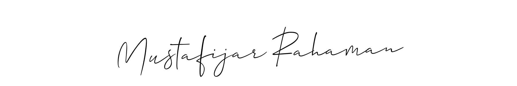 How to make Mustafijar Rahaman name signature. Use Allison_Script style for creating short signs online. This is the latest handwritten sign. Mustafijar Rahaman signature style 2 images and pictures png