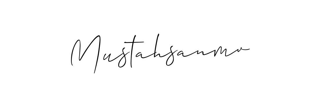 Also You can easily find your signature by using the search form. We will create Mustahsanmv name handwritten signature images for you free of cost using Allison_Script sign style. Mustahsanmv signature style 2 images and pictures png