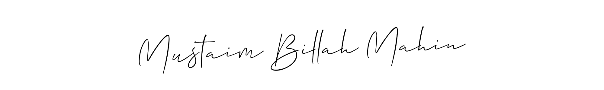 The best way (Allison_Script) to make a short signature is to pick only two or three words in your name. The name Mustaim Billah Mahin include a total of six letters. For converting this name. Mustaim Billah Mahin signature style 2 images and pictures png
