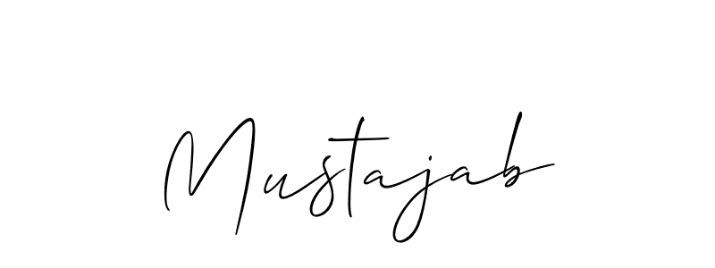 Use a signature maker to create a handwritten signature online. With this signature software, you can design (Allison_Script) your own signature for name Mustajab. Mustajab signature style 2 images and pictures png
