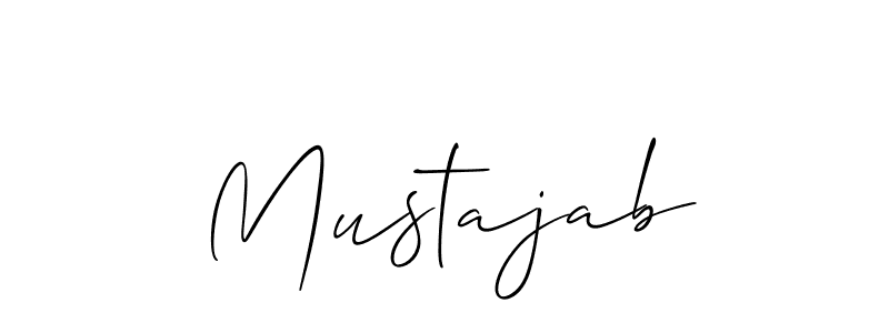 Use a signature maker to create a handwritten signature online. With this signature software, you can design (Allison_Script) your own signature for name Mustajab. Mustajab signature style 2 images and pictures png