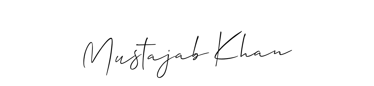 Allison_Script is a professional signature style that is perfect for those who want to add a touch of class to their signature. It is also a great choice for those who want to make their signature more unique. Get Mustajab Khan name to fancy signature for free. Mustajab Khan signature style 2 images and pictures png