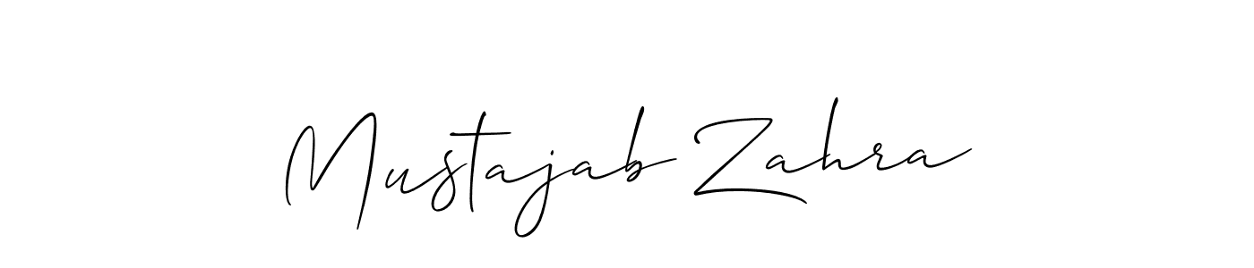 Similarly Allison_Script is the best handwritten signature design. Signature creator online .You can use it as an online autograph creator for name Mustajab Zahra. Mustajab Zahra signature style 2 images and pictures png
