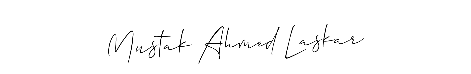 Use a signature maker to create a handwritten signature online. With this signature software, you can design (Allison_Script) your own signature for name Mustak Ahmed Laskar. Mustak Ahmed Laskar signature style 2 images and pictures png