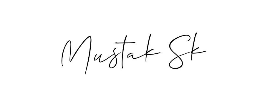 How to Draw Mustak Sk signature style? Allison_Script is a latest design signature styles for name Mustak Sk. Mustak Sk signature style 2 images and pictures png