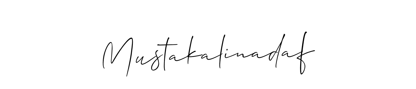 Create a beautiful signature design for name Mustakalinadaf. With this signature (Allison_Script) fonts, you can make a handwritten signature for free. Mustakalinadaf signature style 2 images and pictures png