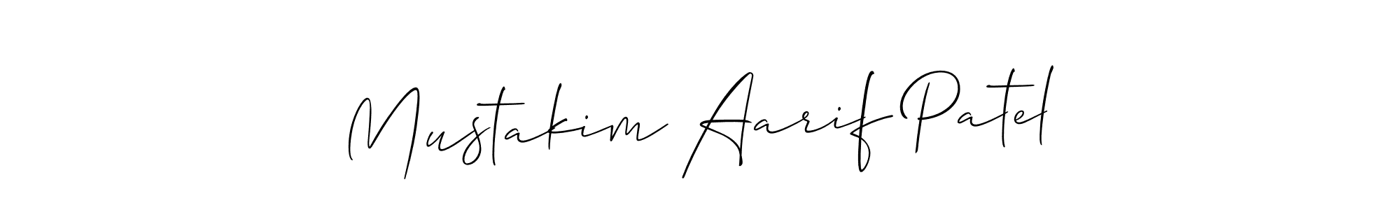 if you are searching for the best signature style for your name Mustakim Aarif Patel. so please give up your signature search. here we have designed multiple signature styles  using Allison_Script. Mustakim Aarif Patel signature style 2 images and pictures png