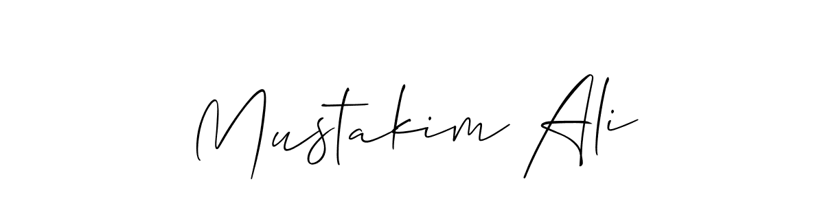 The best way (Allison_Script) to make a short signature is to pick only two or three words in your name. The name Mustakim Ali include a total of six letters. For converting this name. Mustakim Ali signature style 2 images and pictures png