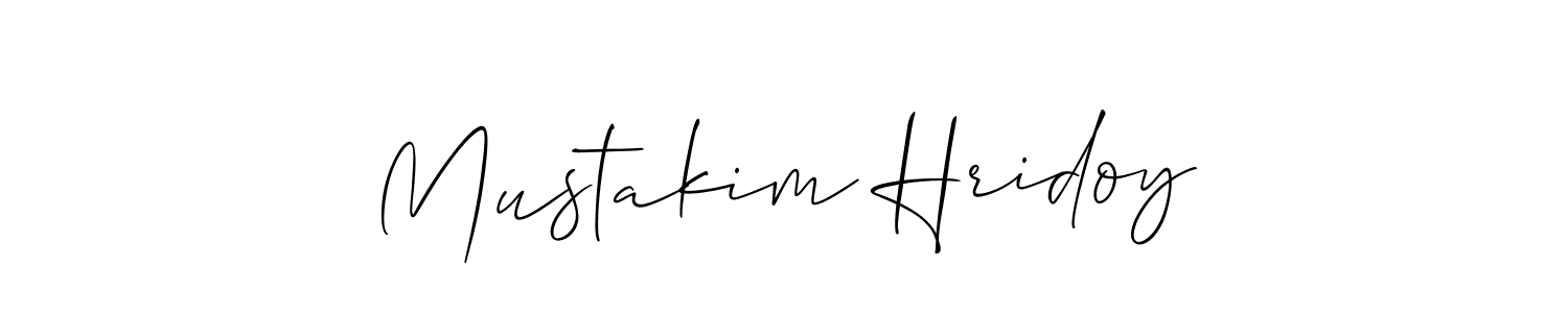 Use a signature maker to create a handwritten signature online. With this signature software, you can design (Allison_Script) your own signature for name Mustakim Hridoy. Mustakim Hridoy signature style 2 images and pictures png