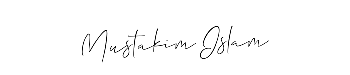 Make a beautiful signature design for name Mustakim Islam. With this signature (Allison_Script) style, you can create a handwritten signature for free. Mustakim Islam signature style 2 images and pictures png