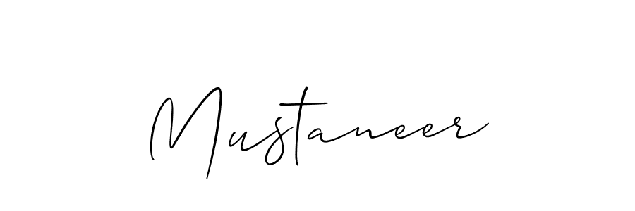 The best way (Allison_Script) to make a short signature is to pick only two or three words in your name. The name Mustaneer include a total of six letters. For converting this name. Mustaneer signature style 2 images and pictures png