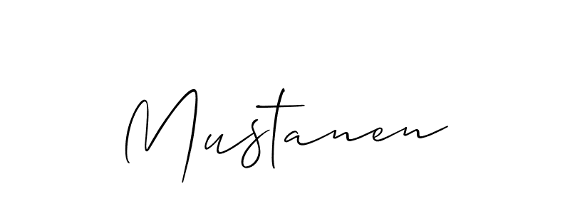 Use a signature maker to create a handwritten signature online. With this signature software, you can design (Allison_Script) your own signature for name Mustanen. Mustanen signature style 2 images and pictures png