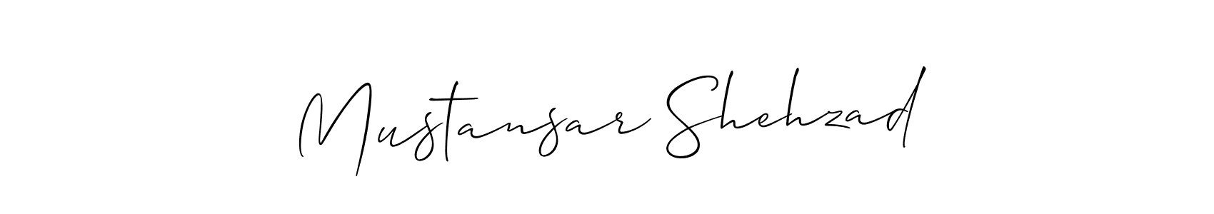 Use a signature maker to create a handwritten signature online. With this signature software, you can design (Allison_Script) your own signature for name Mustansar Shehzad. Mustansar Shehzad signature style 2 images and pictures png