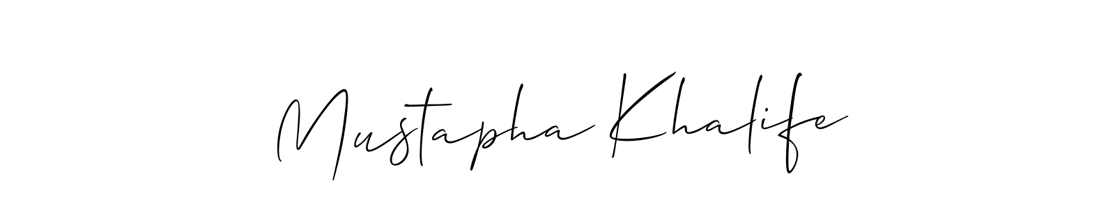 It looks lik you need a new signature style for name Mustapha Khalife. Design unique handwritten (Allison_Script) signature with our free signature maker in just a few clicks. Mustapha Khalife signature style 2 images and pictures png