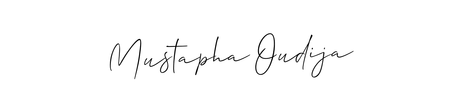 It looks lik you need a new signature style for name Mustapha Oudija. Design unique handwritten (Allison_Script) signature with our free signature maker in just a few clicks. Mustapha Oudija signature style 2 images and pictures png