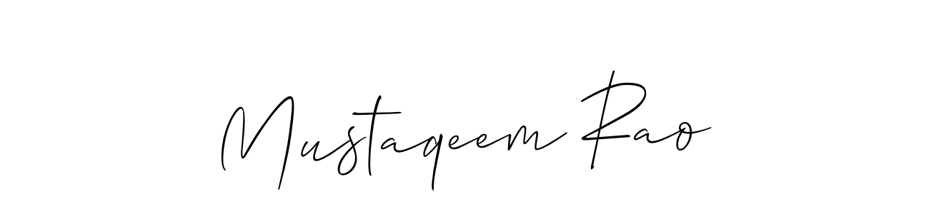 Mustaqeem Rao stylish signature style. Best Handwritten Sign (Allison_Script) for my name. Handwritten Signature Collection Ideas for my name Mustaqeem Rao. Mustaqeem Rao signature style 2 images and pictures png