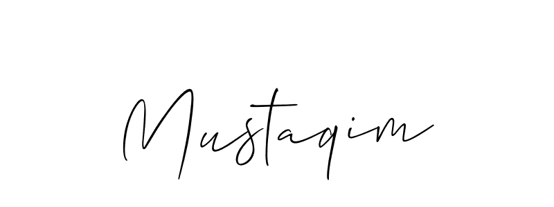 Also we have Mustaqim name is the best signature style. Create professional handwritten signature collection using Allison_Script autograph style. Mustaqim signature style 2 images and pictures png