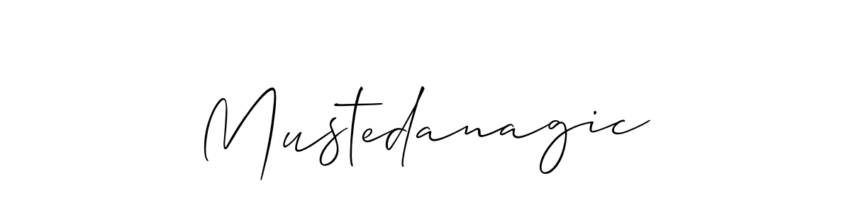 How to Draw Mustedanagic signature style? Allison_Script is a latest design signature styles for name Mustedanagic. Mustedanagic signature style 2 images and pictures png
