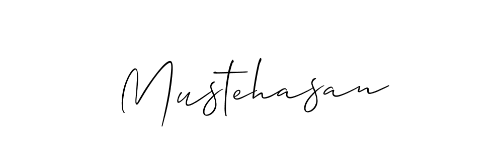 Use a signature maker to create a handwritten signature online. With this signature software, you can design (Allison_Script) your own signature for name Mustehasan. Mustehasan signature style 2 images and pictures png