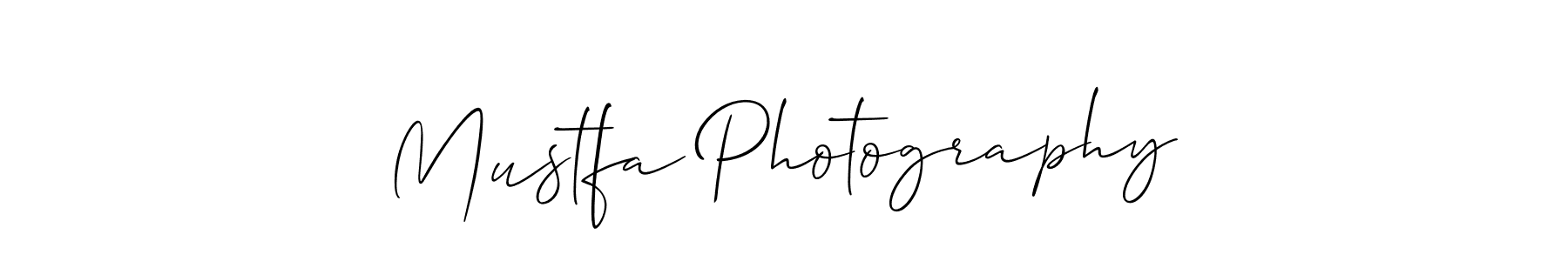 You should practise on your own different ways (Allison_Script) to write your name (Mustfa Photography) in signature. don't let someone else do it for you. Mustfa Photography signature style 2 images and pictures png