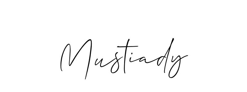 Allison_Script is a professional signature style that is perfect for those who want to add a touch of class to their signature. It is also a great choice for those who want to make their signature more unique. Get Mustiady name to fancy signature for free. Mustiady signature style 2 images and pictures png