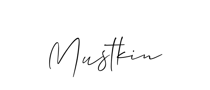 Allison_Script is a professional signature style that is perfect for those who want to add a touch of class to their signature. It is also a great choice for those who want to make their signature more unique. Get Mustkin name to fancy signature for free. Mustkin signature style 2 images and pictures png