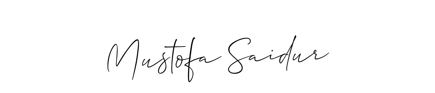 Use a signature maker to create a handwritten signature online. With this signature software, you can design (Allison_Script) your own signature for name Mustofa Saidur. Mustofa Saidur signature style 2 images and pictures png