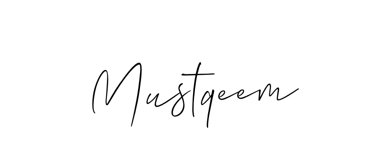 How to make Mustqeem signature? Allison_Script is a professional autograph style. Create handwritten signature for Mustqeem name. Mustqeem signature style 2 images and pictures png