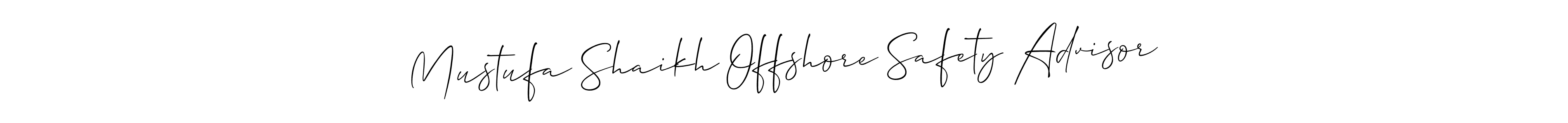 Similarly Allison_Script is the best handwritten signature design. Signature creator online .You can use it as an online autograph creator for name Mustufa Shaikh Offshore Safety Advisor. Mustufa Shaikh Offshore Safety Advisor signature style 2 images and pictures png