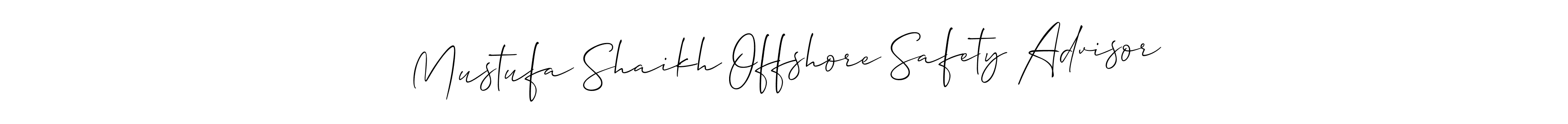 It looks lik you need a new signature style for name Mustufa Shaikh Offshore Safety Advisor. Design unique handwritten (Allison_Script) signature with our free signature maker in just a few clicks. Mustufa Shaikh Offshore Safety Advisor signature style 2 images and pictures png
