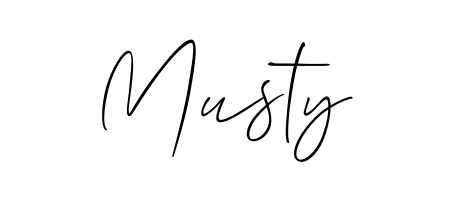 Create a personalized artistic stamp with Musty in Allison_Script font. Perfect for visual artists, designers, and influencers. Musty signature style 2 images and pictures png