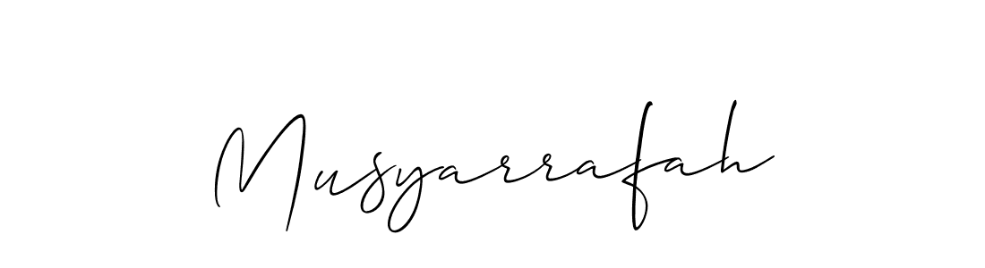 Also we have Musyarrafah name is the best signature style. Create professional handwritten signature collection using Allison_Script autograph style. Musyarrafah signature style 2 images and pictures png