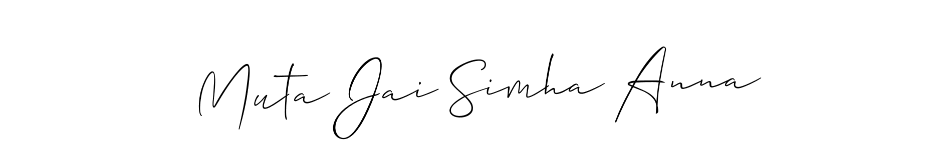 Create a beautiful signature design for name Muta Jai Simha Anna. With this signature (Allison_Script) fonts, you can make a handwritten signature for free. Muta Jai Simha Anna signature style 2 images and pictures png