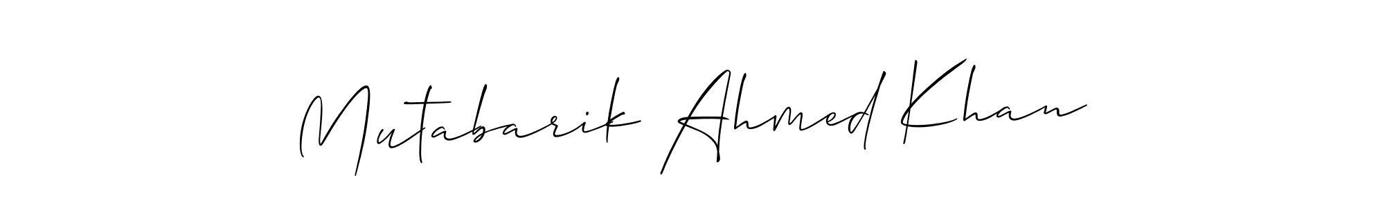 Also You can easily find your signature by using the search form. We will create Mutabarik Ahmed Khan name handwritten signature images for you free of cost using Allison_Script sign style. Mutabarik Ahmed Khan signature style 2 images and pictures png